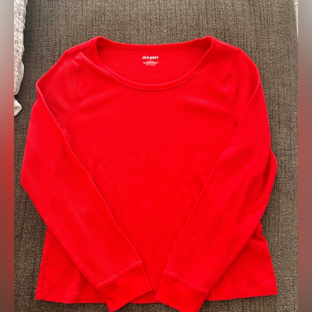Old Navy Women's Bright Red Long Sleeve Tee
